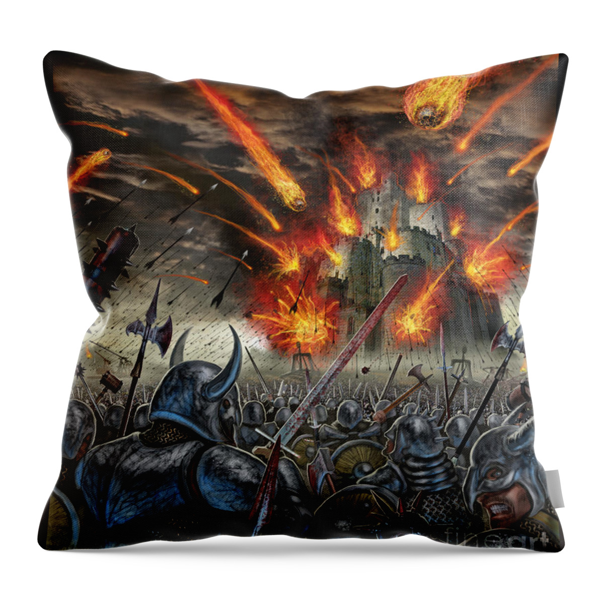 Habitual Defilement Throw Pillow featuring the mixed media It Will Be Taken Down by Tony Koehl