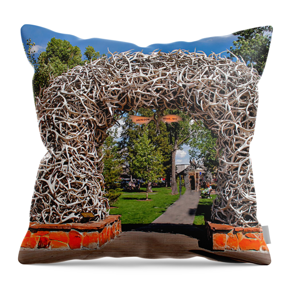 Haybales Throw Pillow featuring the photograph Jackson Hole by Robert Bales