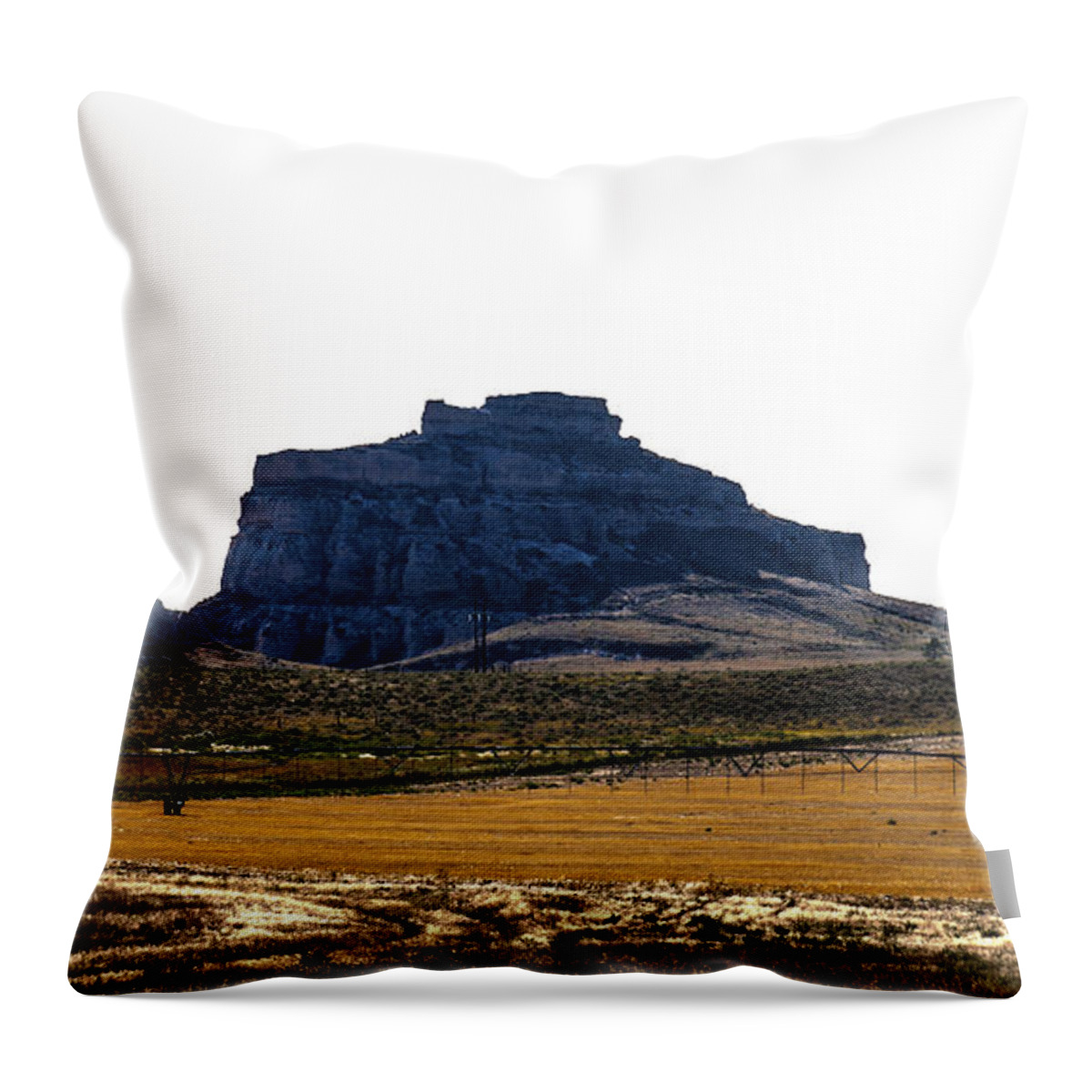 Western Nebraska Throw Pillow featuring the photograph Jailhouse Rock And Courthouse Rock by Ed Peterson