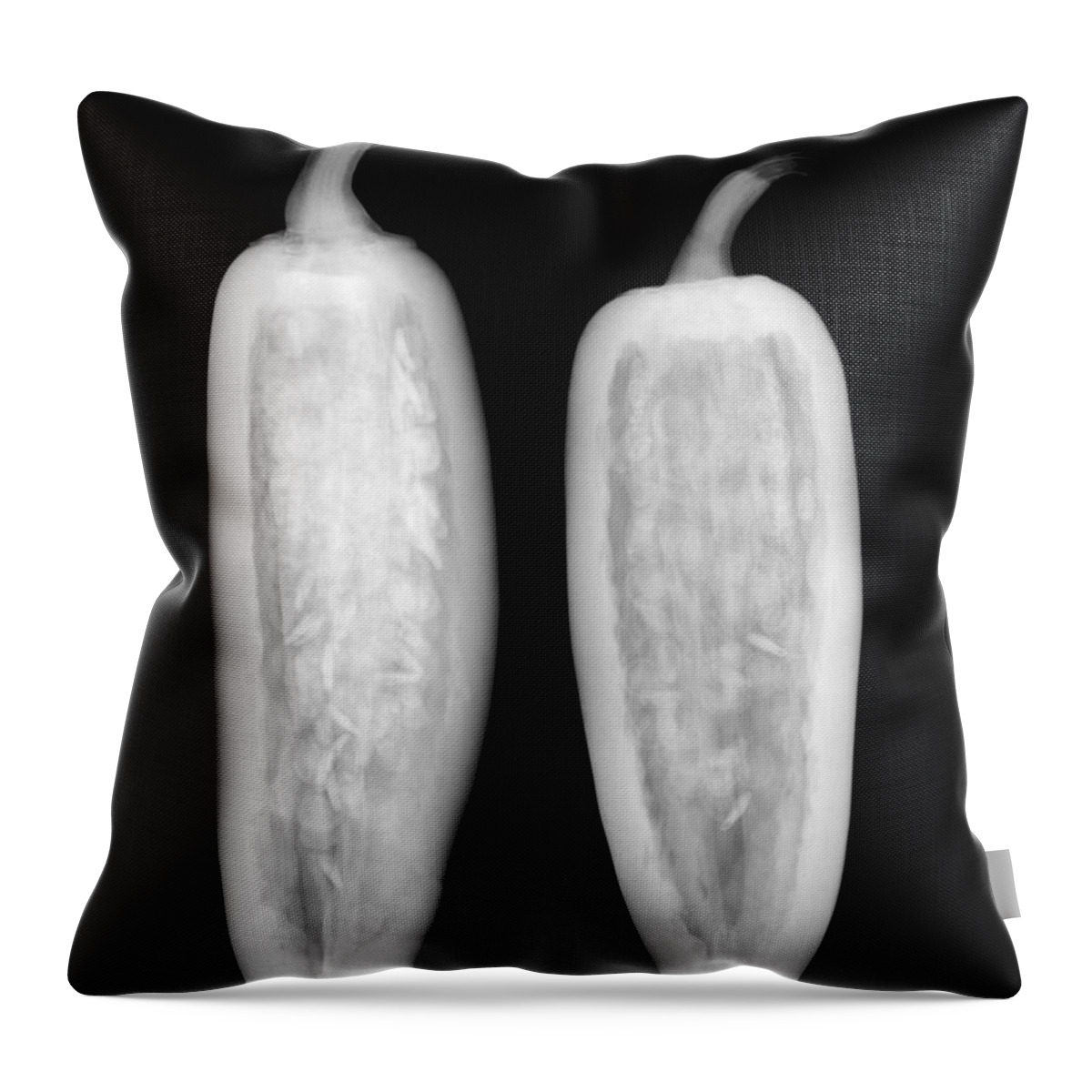 X-ray Throw Pillow featuring the photograph Jalapeno by Ted Kinsman