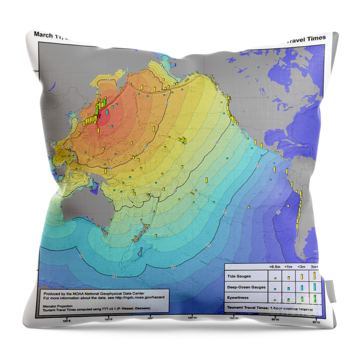 Japan Throw Pillow featuring the photograph Japan Earthquake And Tsunami, 2011 by Science Source