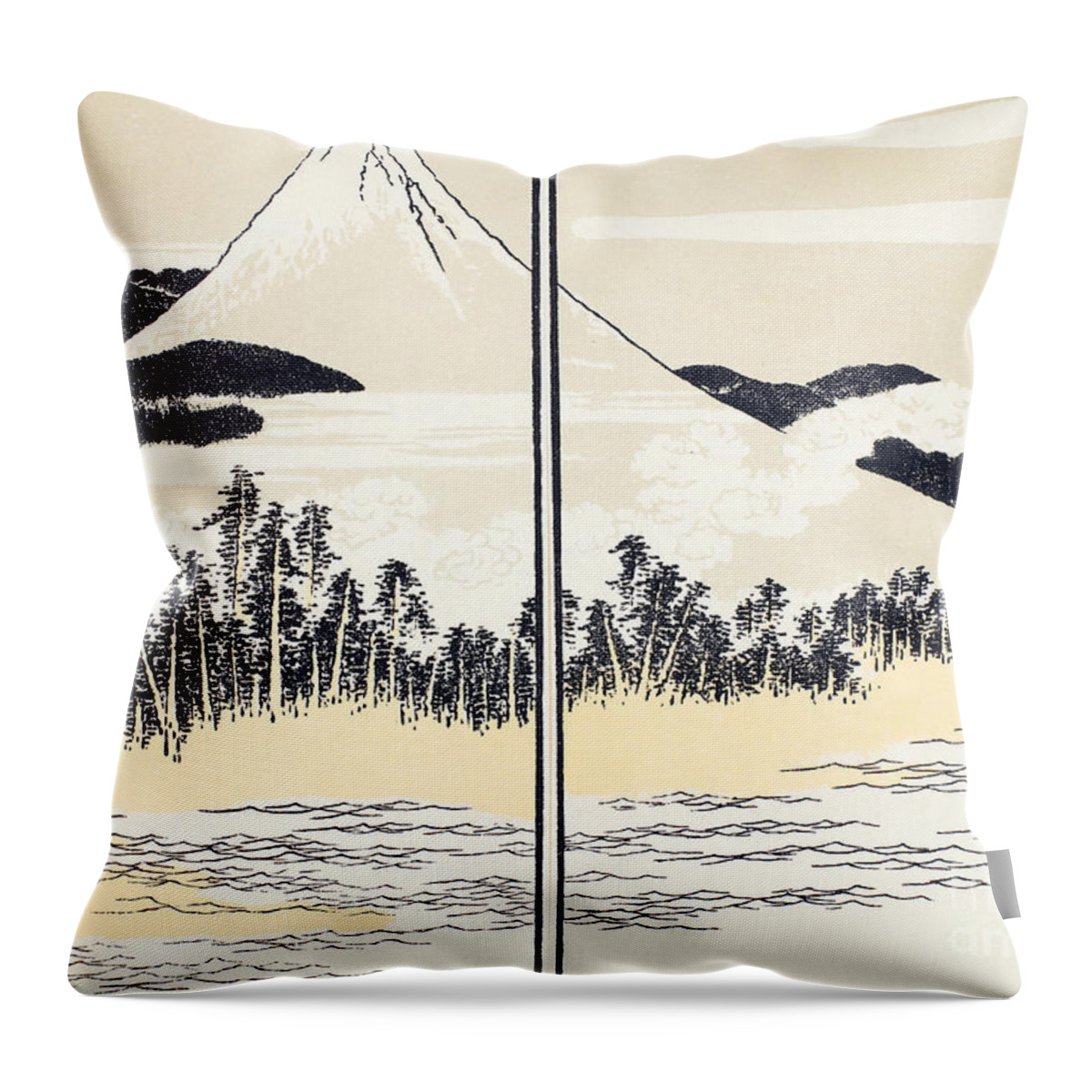 1816 Throw Pillow featuring the photograph Japan: Mount Fuji by Granger