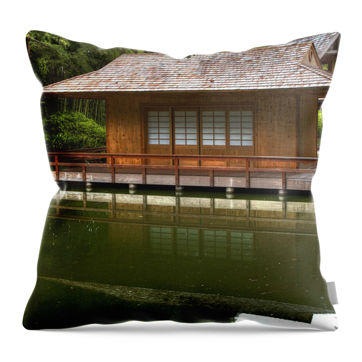 Bungalow Throw Pillow featuring the photograph Japanese Bungalow by Jonathan Davison