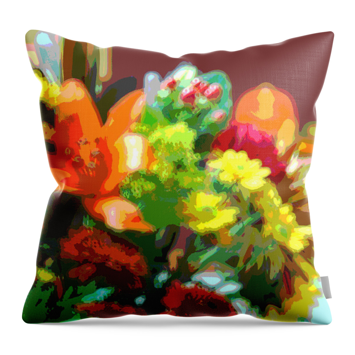 Digital Art Throw Pillow featuring the photograph Joannes Flowers by Suzanne Gaff
