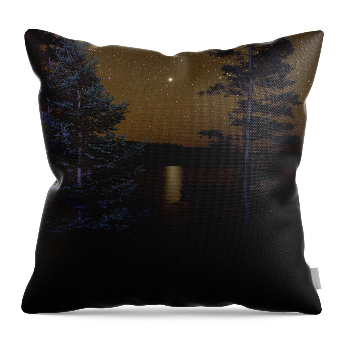 Night Throw Pillow featuring the photograph Jupiter Rising Over Otter Point by Brent L Ander