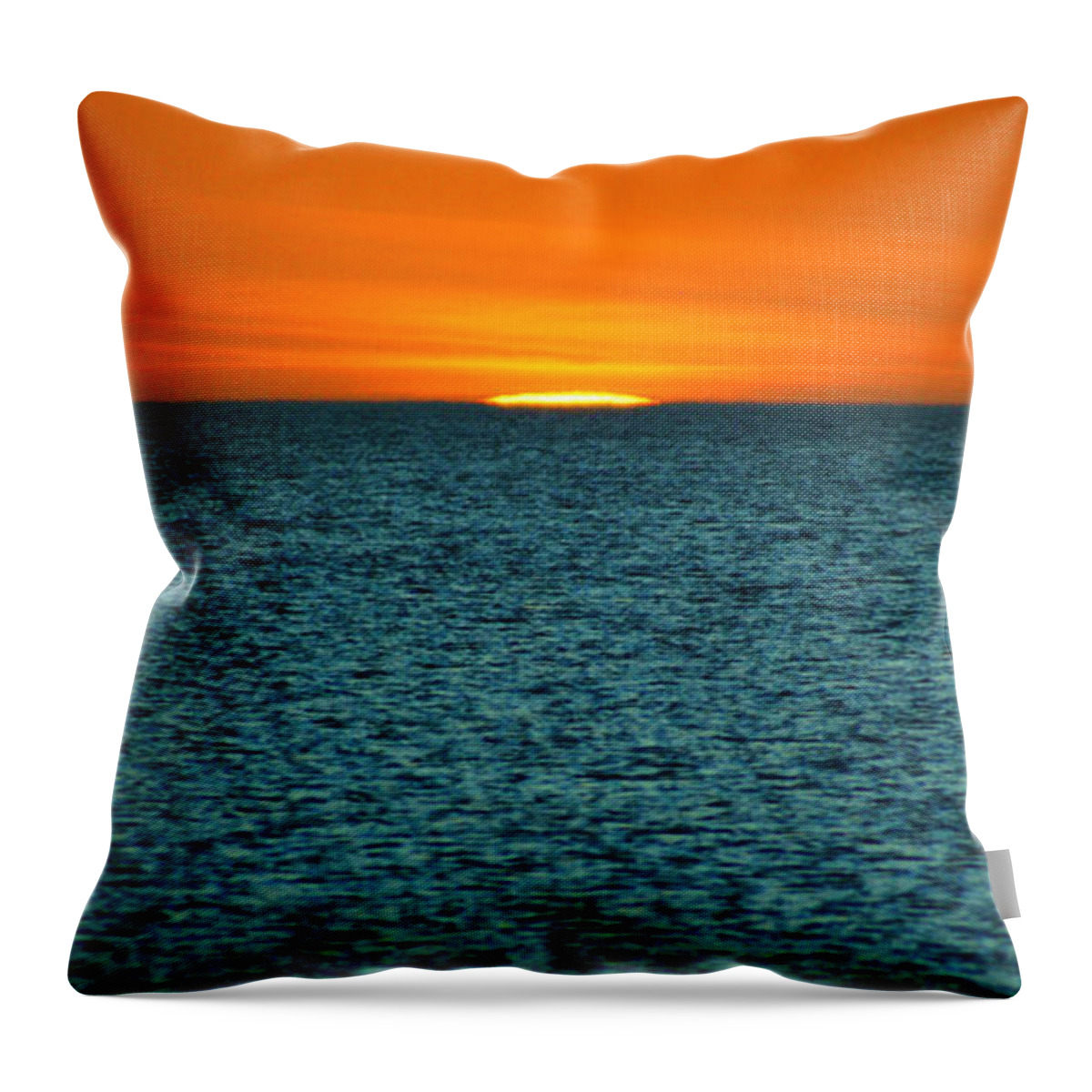 Sunset Throw Pillow featuring the photograph Just A Sliver by Anthony Wilkening