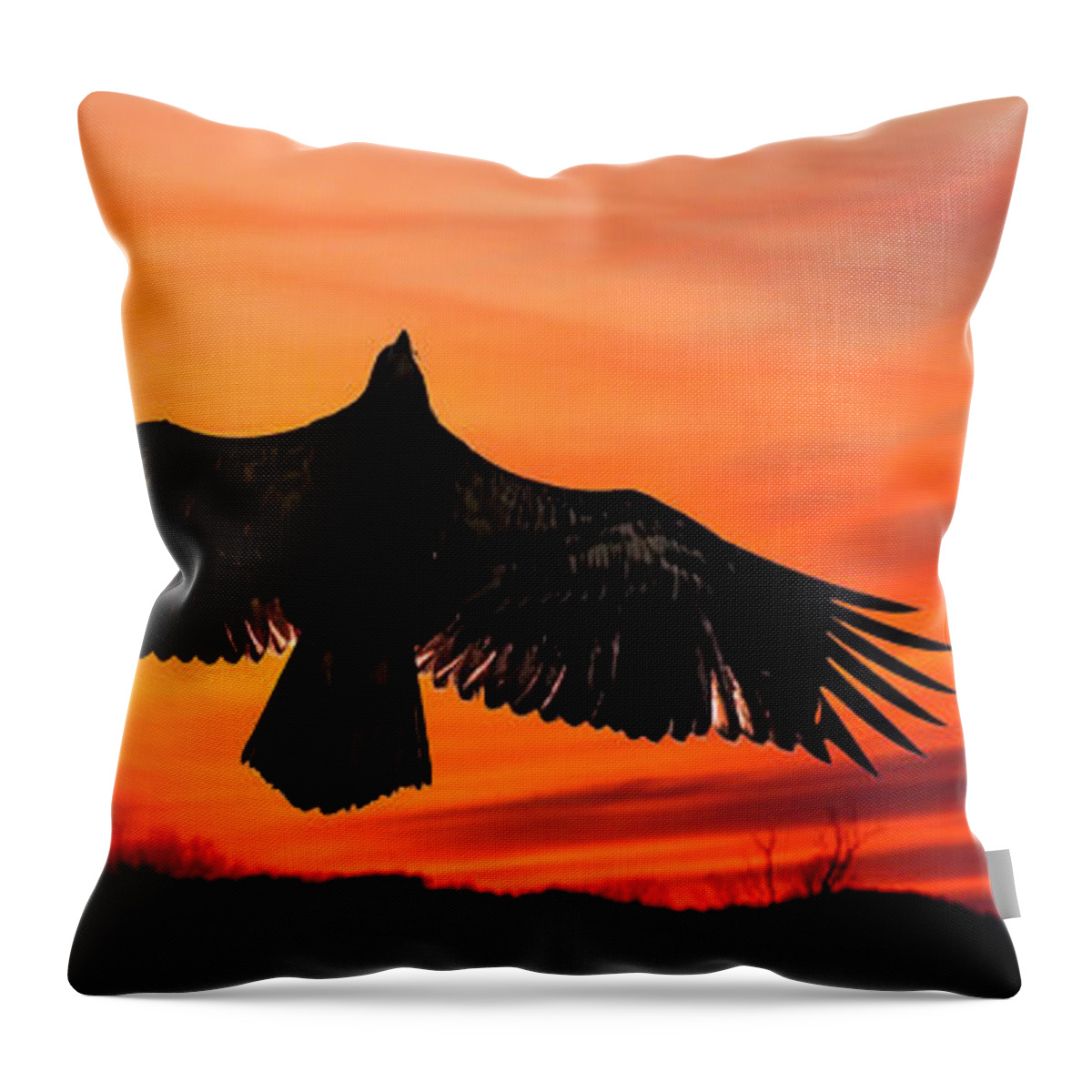 Red Sunset Throw Pillow featuring the photograph Juvenile Sunset by Randall Branham