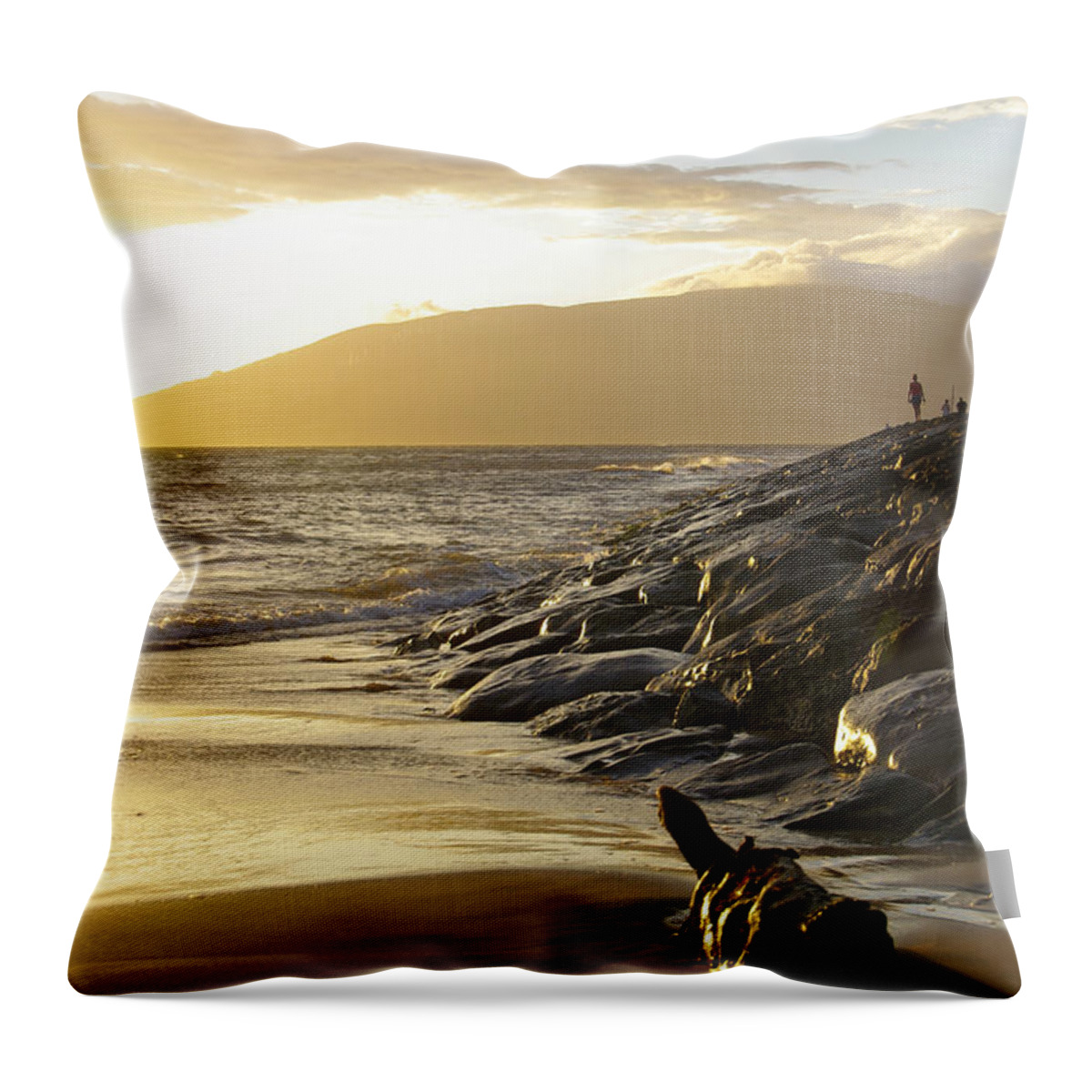 Beach Throw Pillow featuring the photograph Kamaole Beach Magic Light by Marilyn Wilson