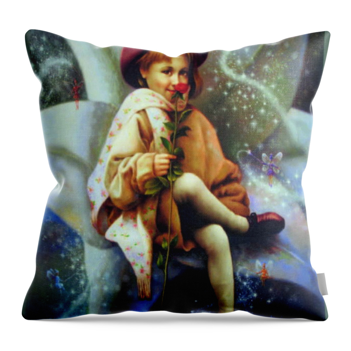 Original Throw Pillow featuring the painting Kaylee's Secret-Small- Front Book Cover by Yoo Choong Yeul