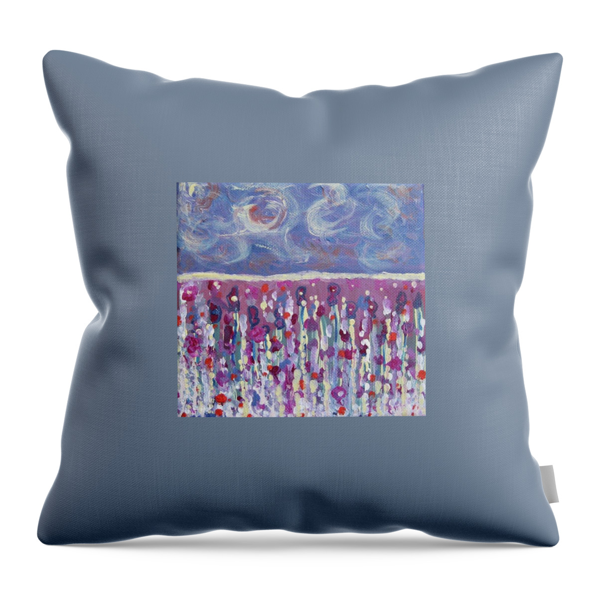 Abstract Landscape Throw Pillow featuring the painting Kimberly Iris's by Jacqui Hawk