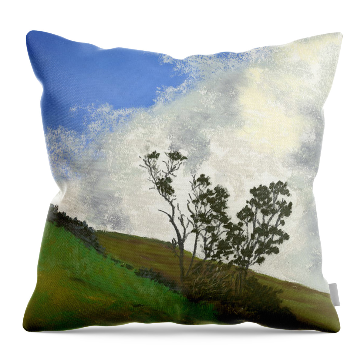 Kohala Throw Pillow featuring the painting Kohala Mountain Ridge by Ginny Neece