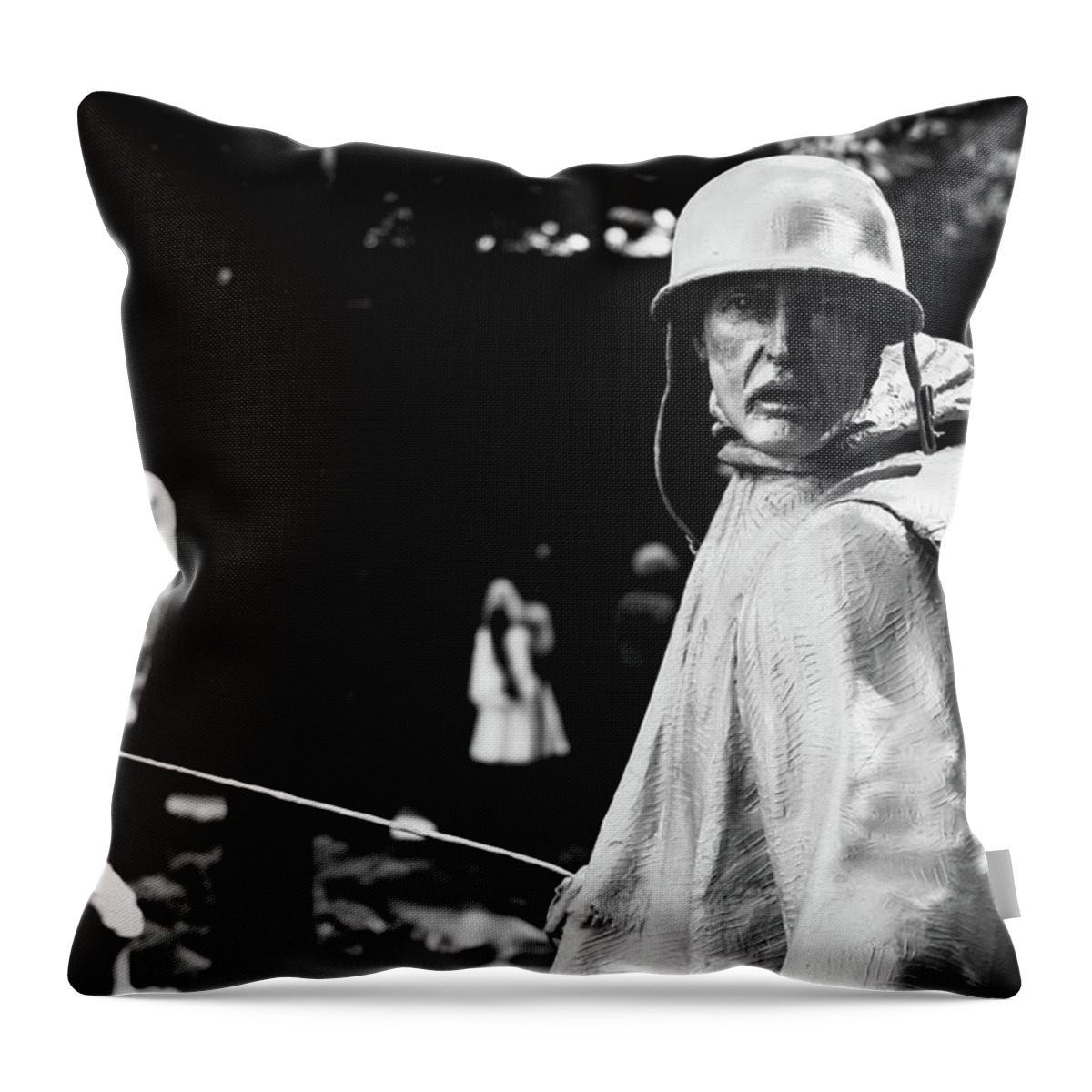 Korean Throw Pillow featuring the photograph Korean Memorial by La Dolce Vita