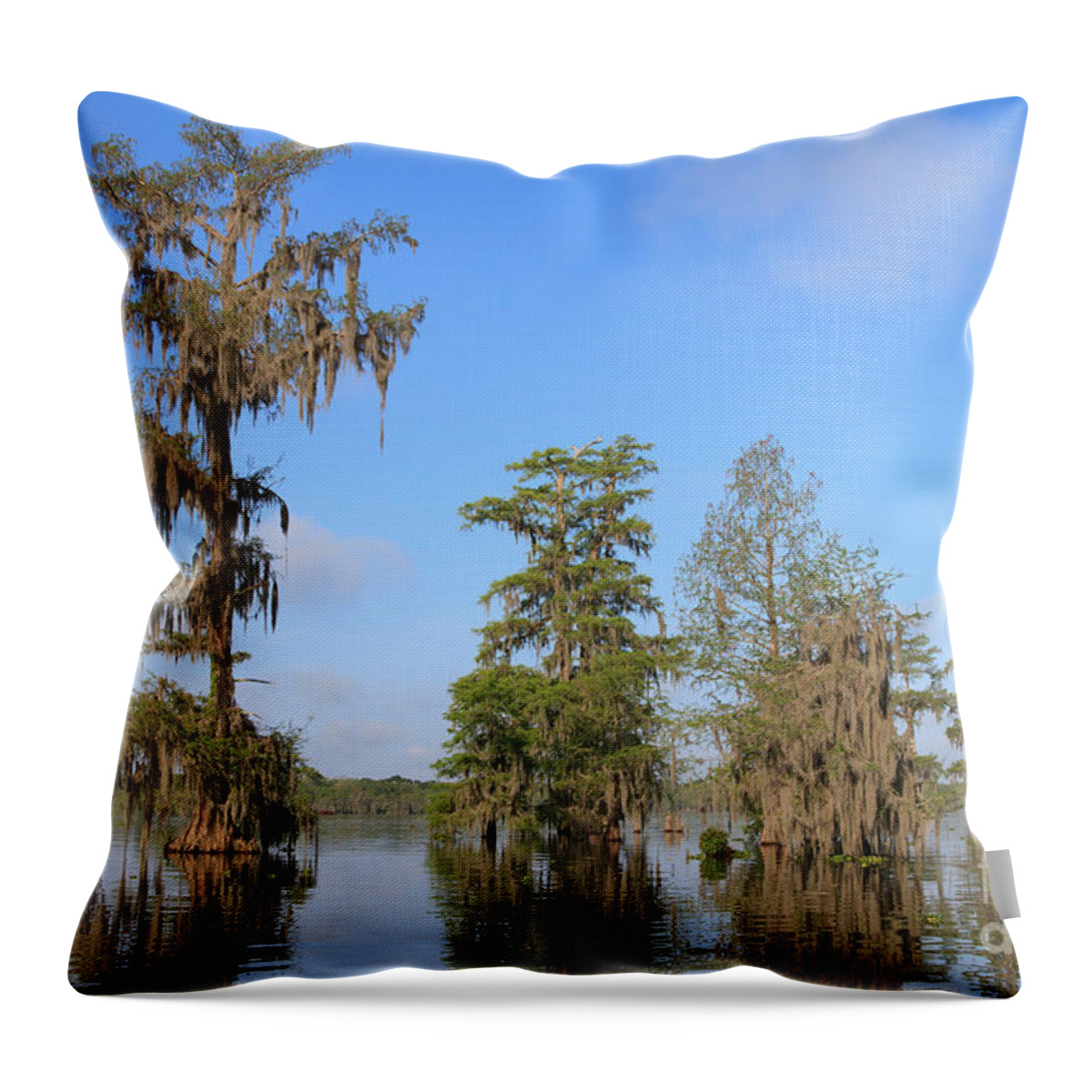 Cypress Throw Pillow featuring the photograph Lake Martin by Louise Heusinkveld