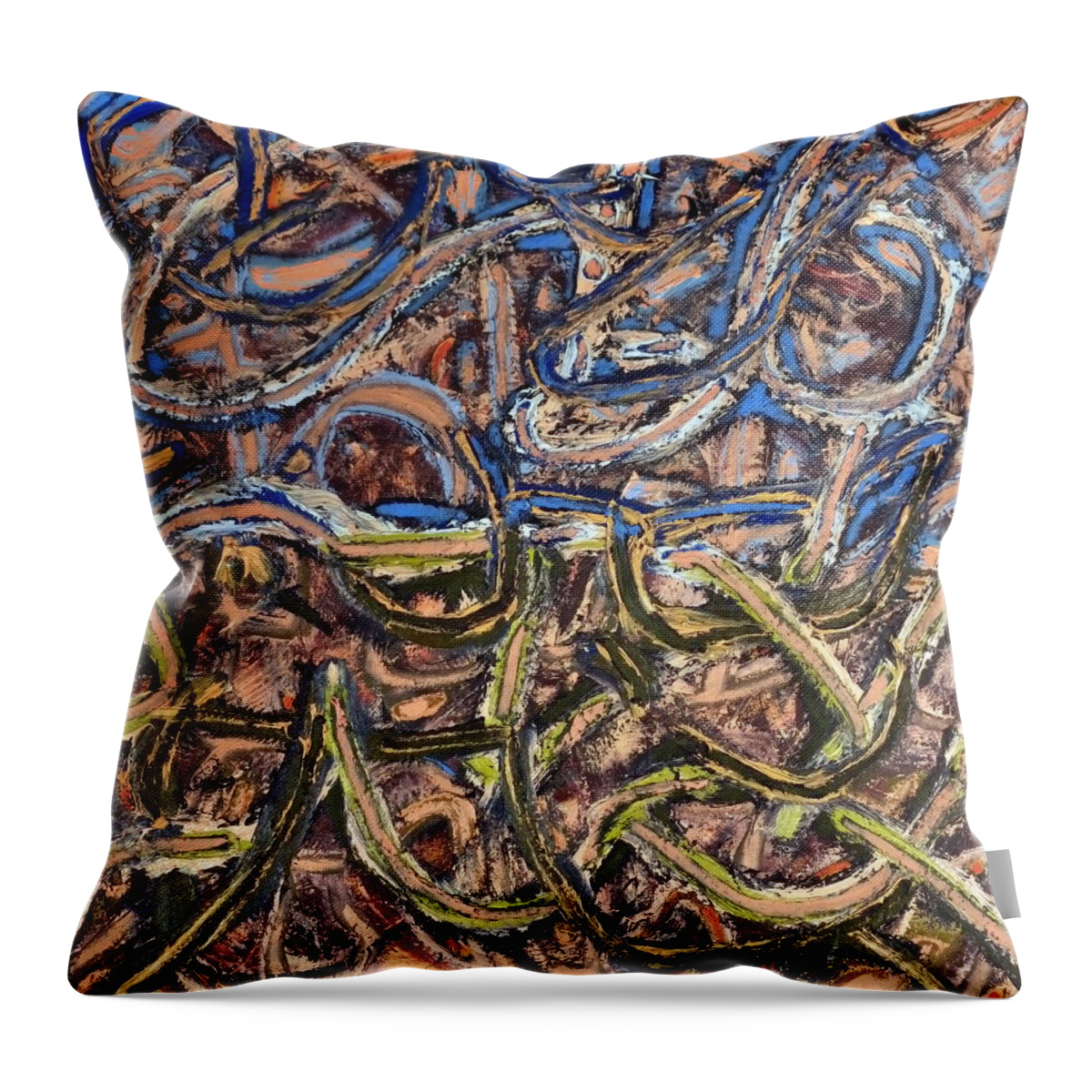  Landscape Throw Pillow featuring the painting Landscape Movement by JC Armbruster