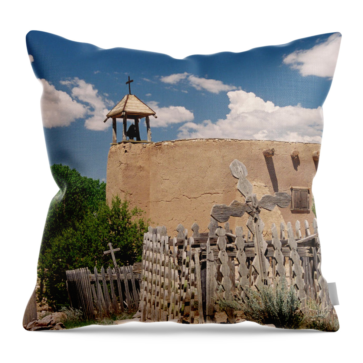 Santa Fe Throw Pillow featuring the photograph Las Golondrinas Morada by Ron Weathers