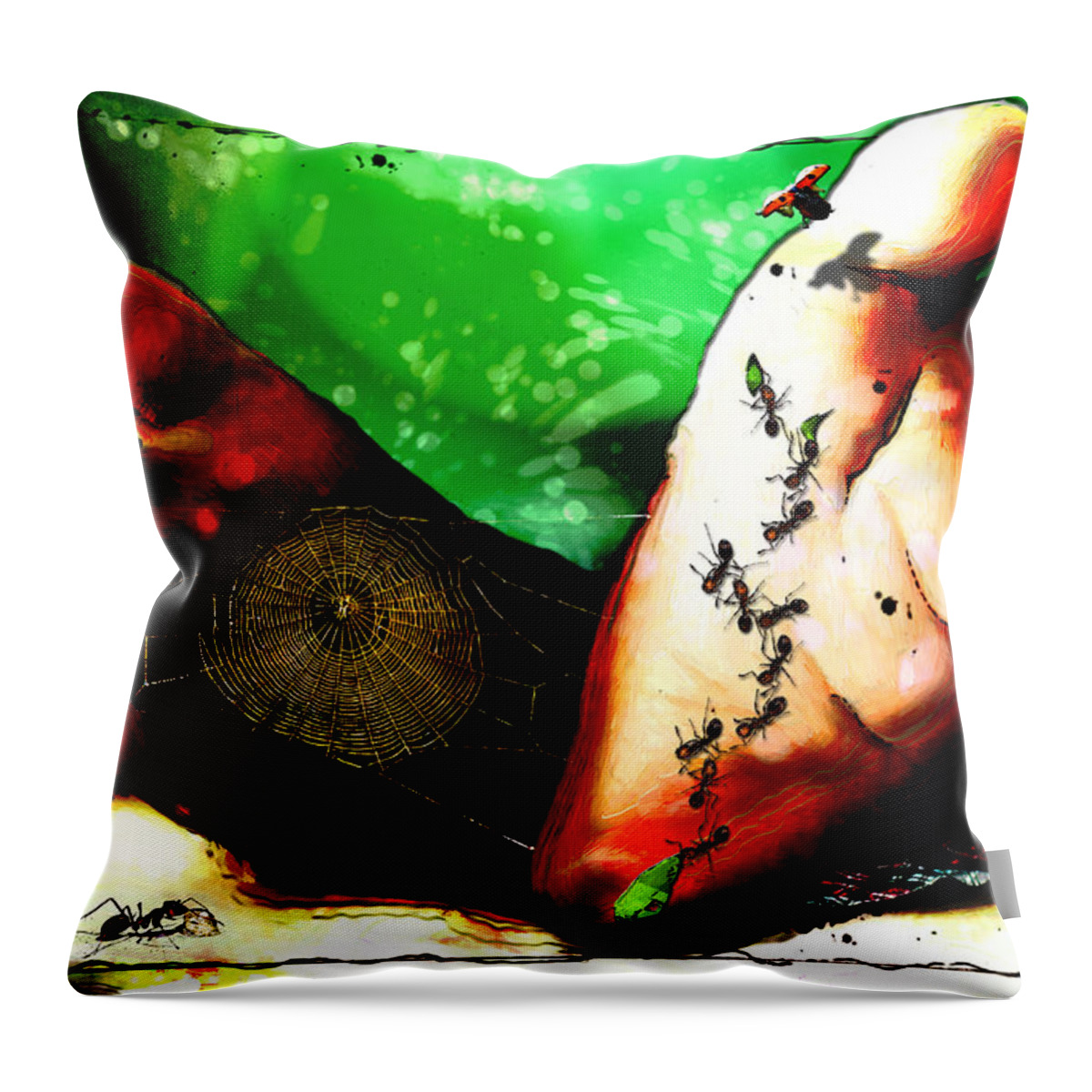 Picnic Throw Pillow featuring the painting Lazy Picnic by Adam Vance