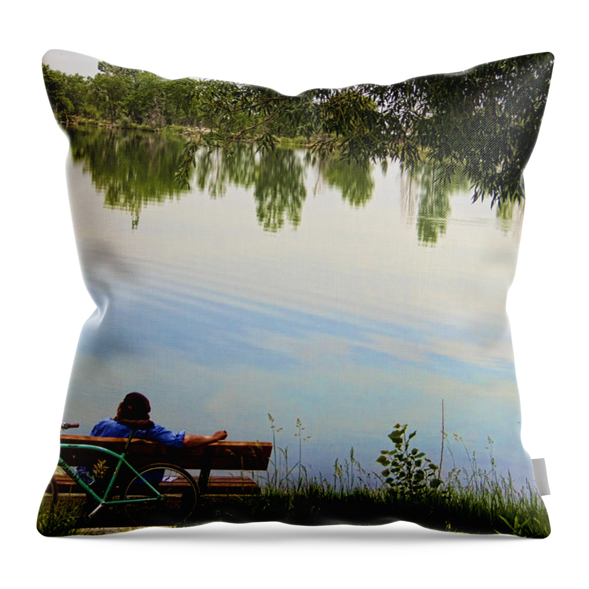 Man Throw Pillow featuring the photograph Leisure Afternoon by James BO Insogna