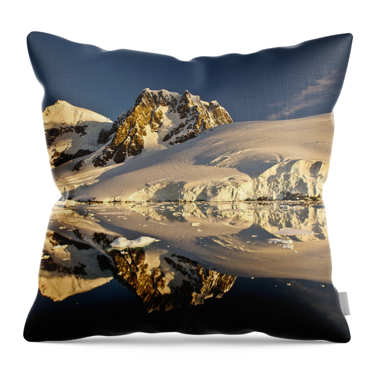 00451380 Throw Pillow featuring the photograph Lemaire Channel At Sunset Antarctic by Colin Monteath