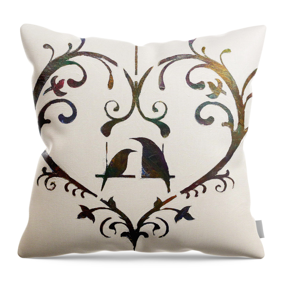 Folk Art Throw Pillow featuring the painting Let Me Count The Ways by Dolores Deal