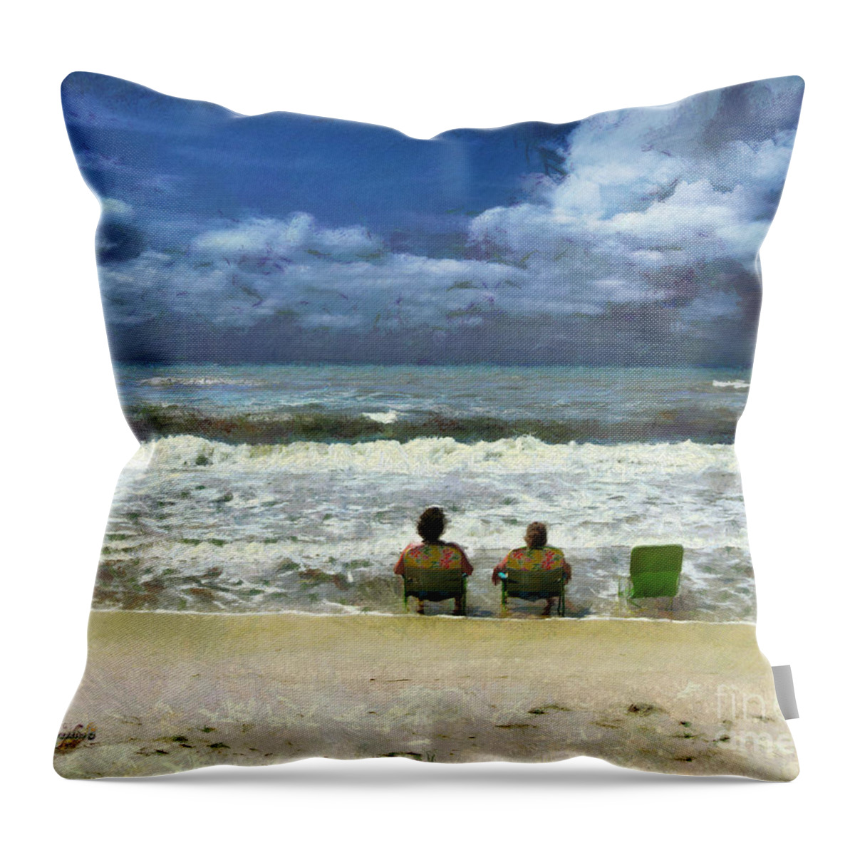 Digital Art Throw Pillow featuring the digital art Life's a Beach by Rhonda Strickland