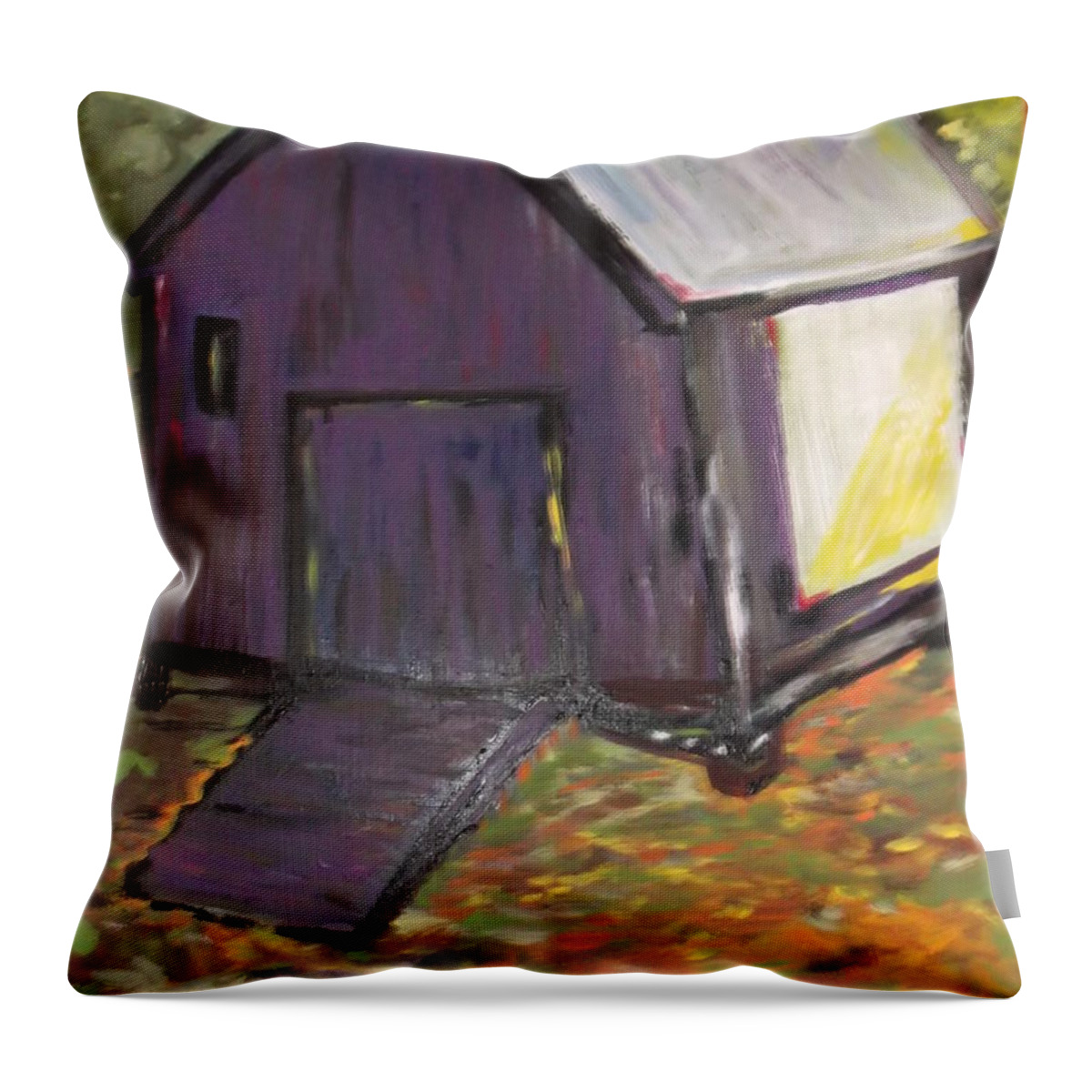Purple Throw Pillow featuring the painting Light Cast Shadows by Clare Ventura