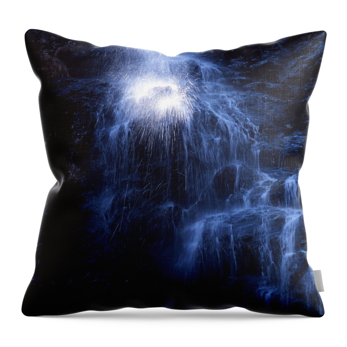Waterfall Throw Pillow featuring the photograph Lighted waterfall by Ulrich Kunst And Bettina Scheidulin