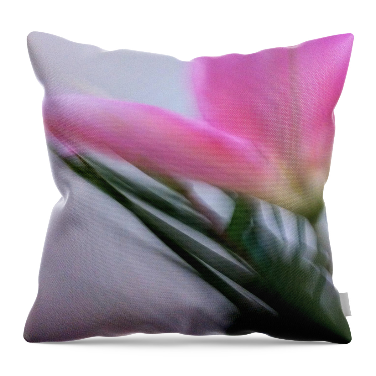 My Moving Portrait Of A Pink Lily. Throw Pillow featuring the photograph Lily in Motion by Kathy Corday