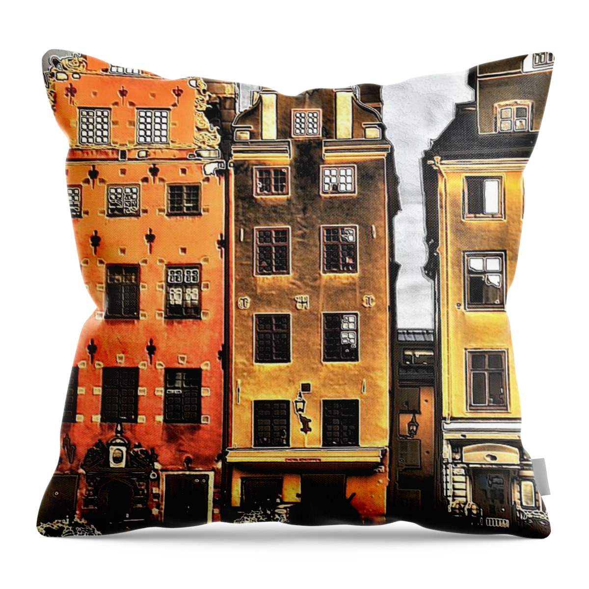Europe Throw Pillow featuring the photograph Lined Up by Jenny Hudson