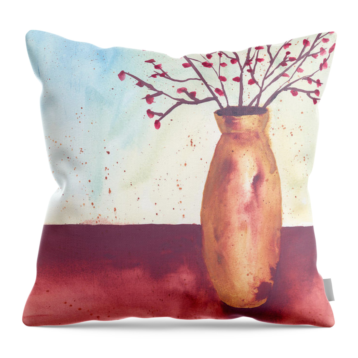 Flower Throw Pillow featuring the painting Loose Arrangement Three by Ken Powers