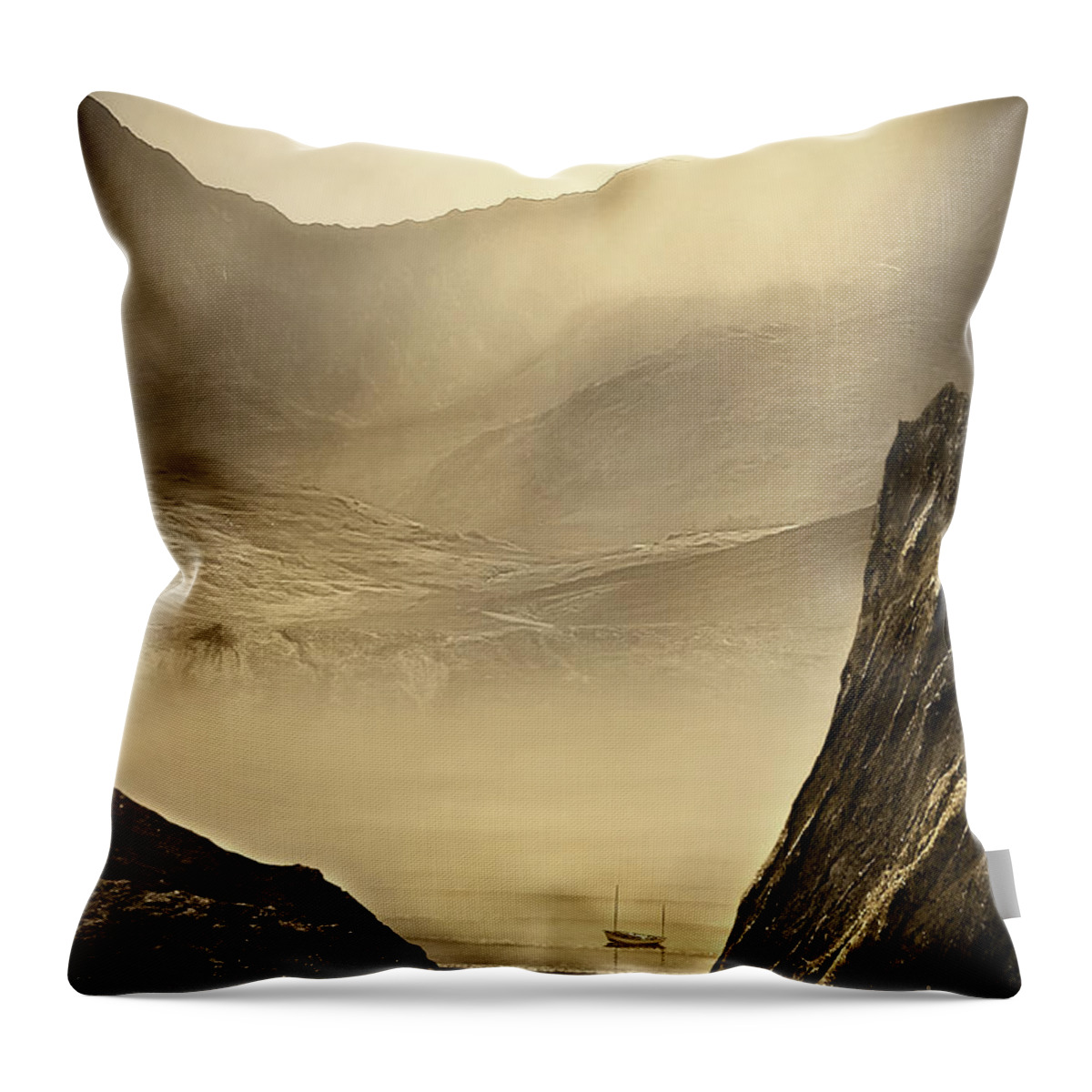 Art Throw Pillow featuring the digital art Lost Boat by Svetlana Sewell