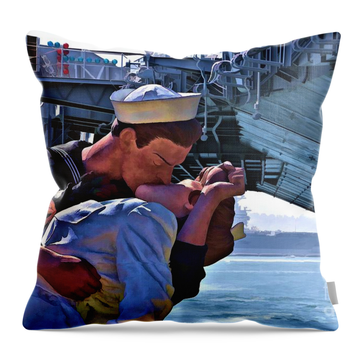 Sailor Throw Pillow featuring the digital art Love of a Sailor by Tommy Anderson