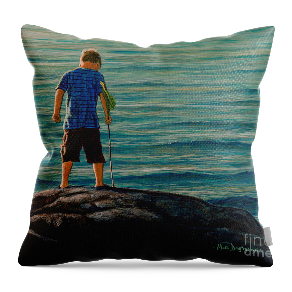 Summer Throw Pillow featuring the painting Low Tide by Marc Dmytryshyn