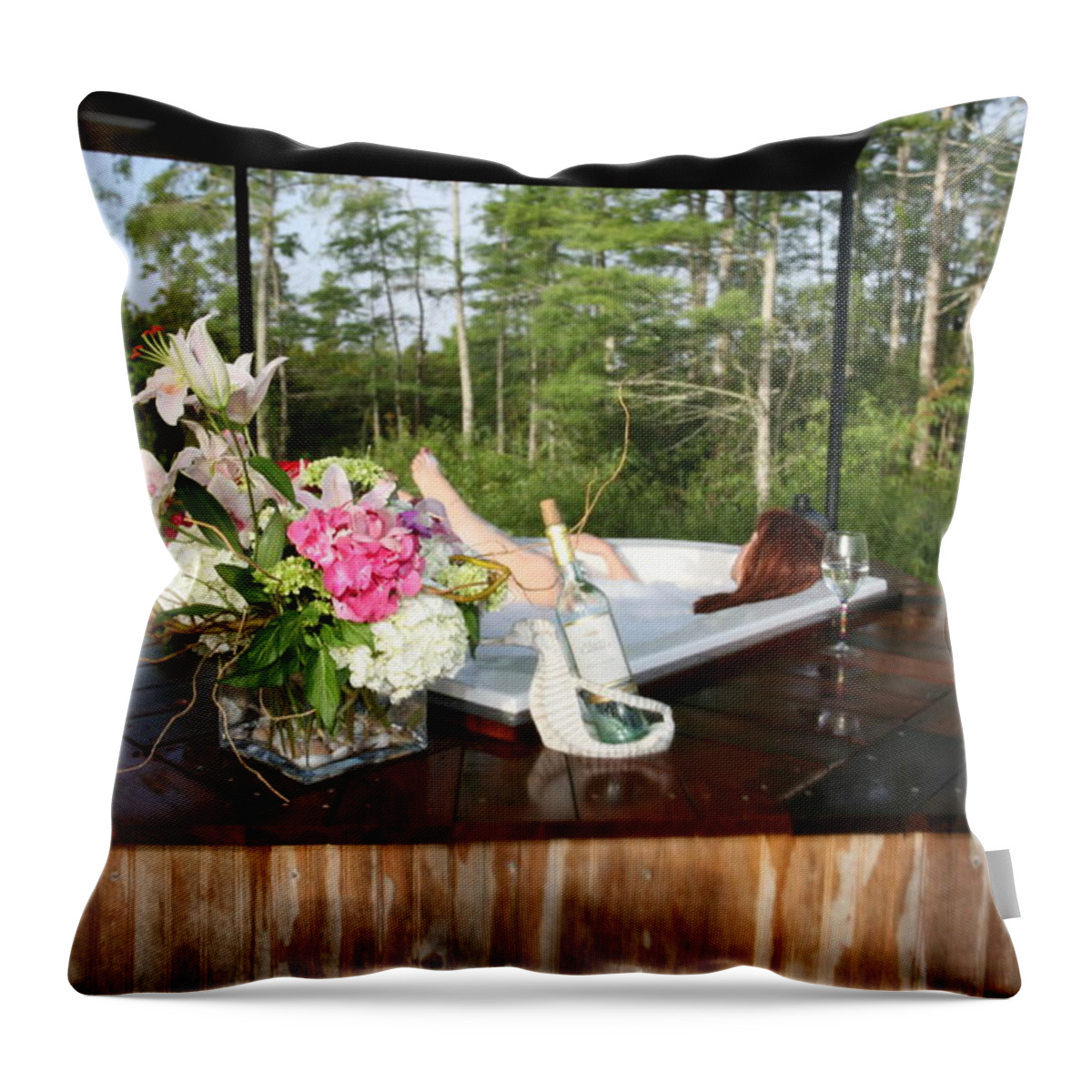 Everglades City Fl Professional Photographer Lucky Cole Throw Pillow featuring the photograph Bubble Bath 9222 by Lucky Cole
