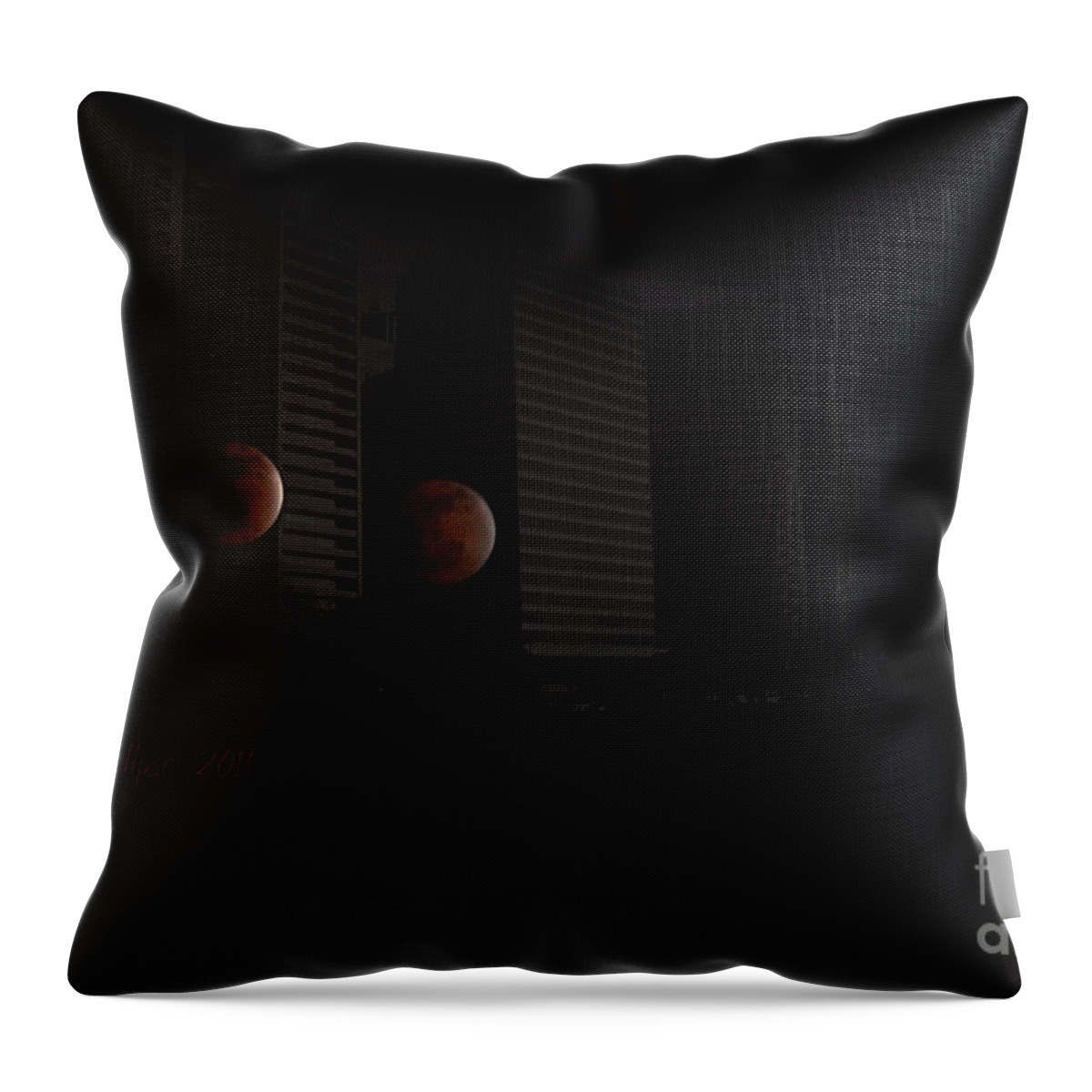 Eclipse Throw Pillow featuring the photograph Lunar Eclipse by Eena Bo