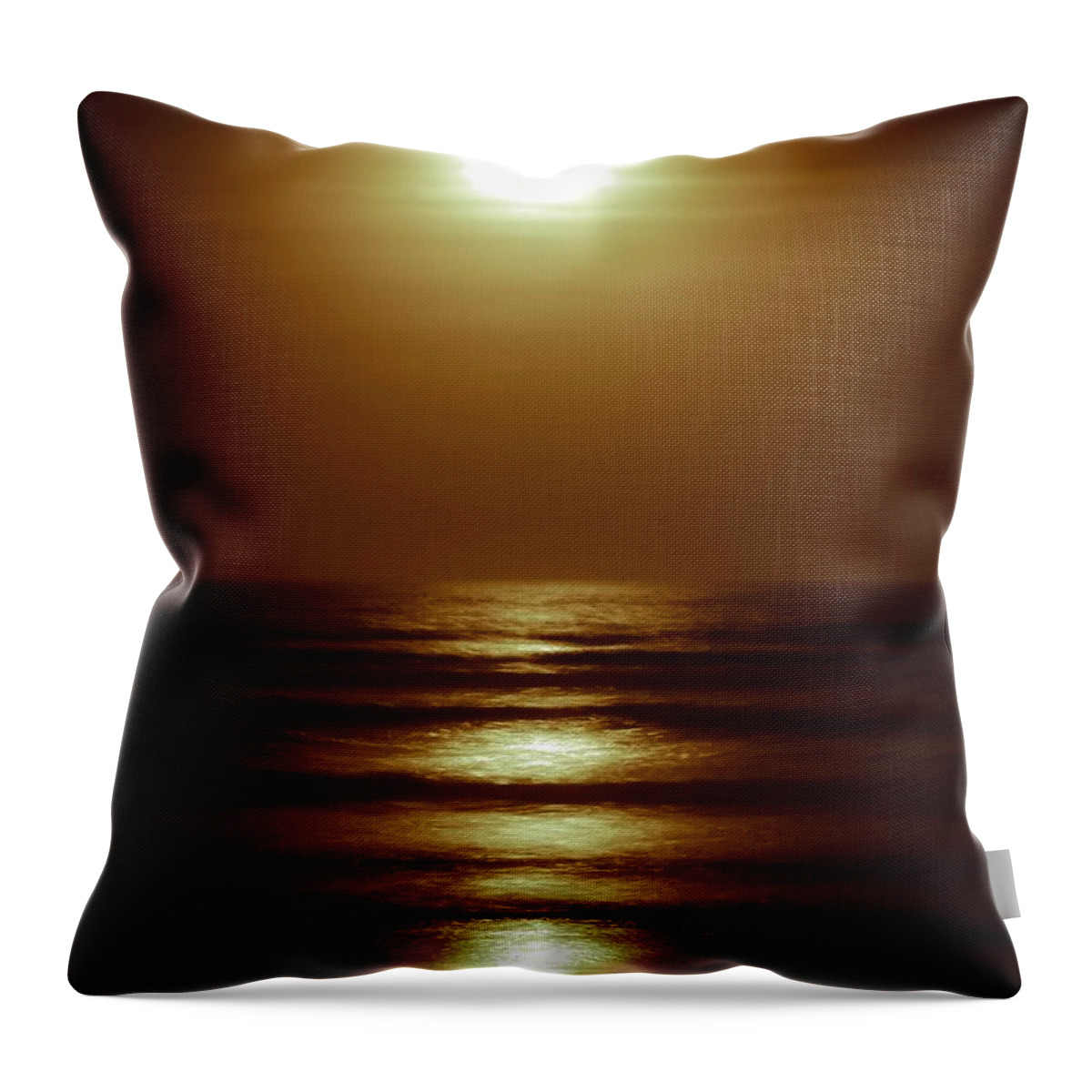 Moon Throw Pillow featuring the photograph Lunar Tides I by DigiArt Diaries by Vicky B Fuller