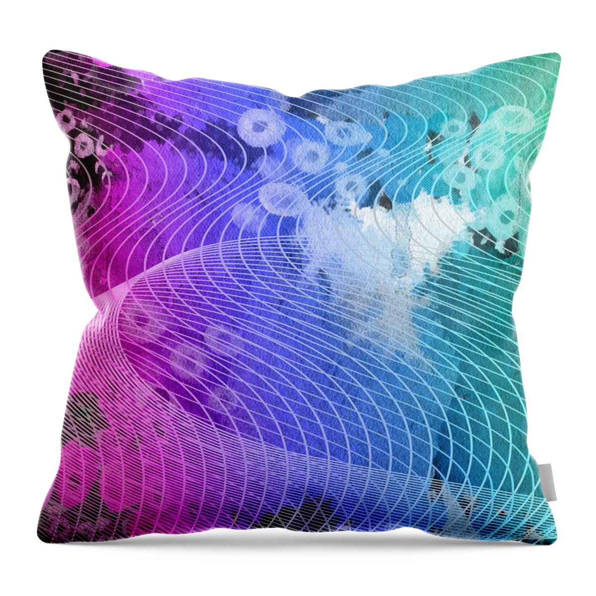  Abstract Throw Pillow featuring the mixed media Magnification 6 by Angelina Tamez