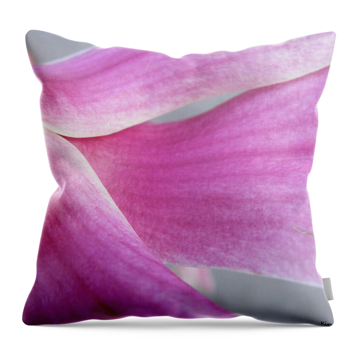 Botanical Throw Pillow featuring the photograph Magnolia in Half by Kimmary MacLean
