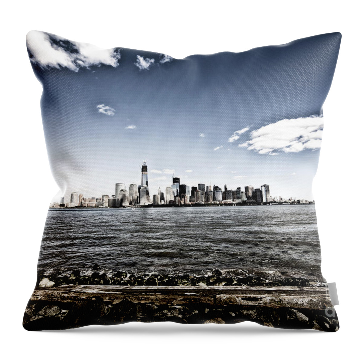 New York Throw Pillow featuring the photograph Manhattan by Leslie Leda