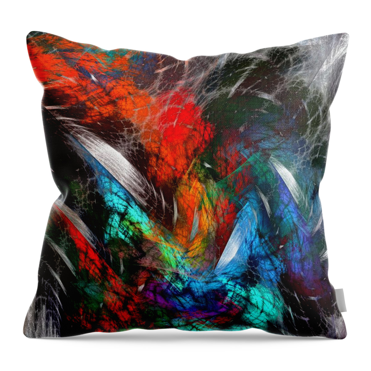 Fin Art Throw Pillow featuring the digital art Mardi Gras II by David Lane