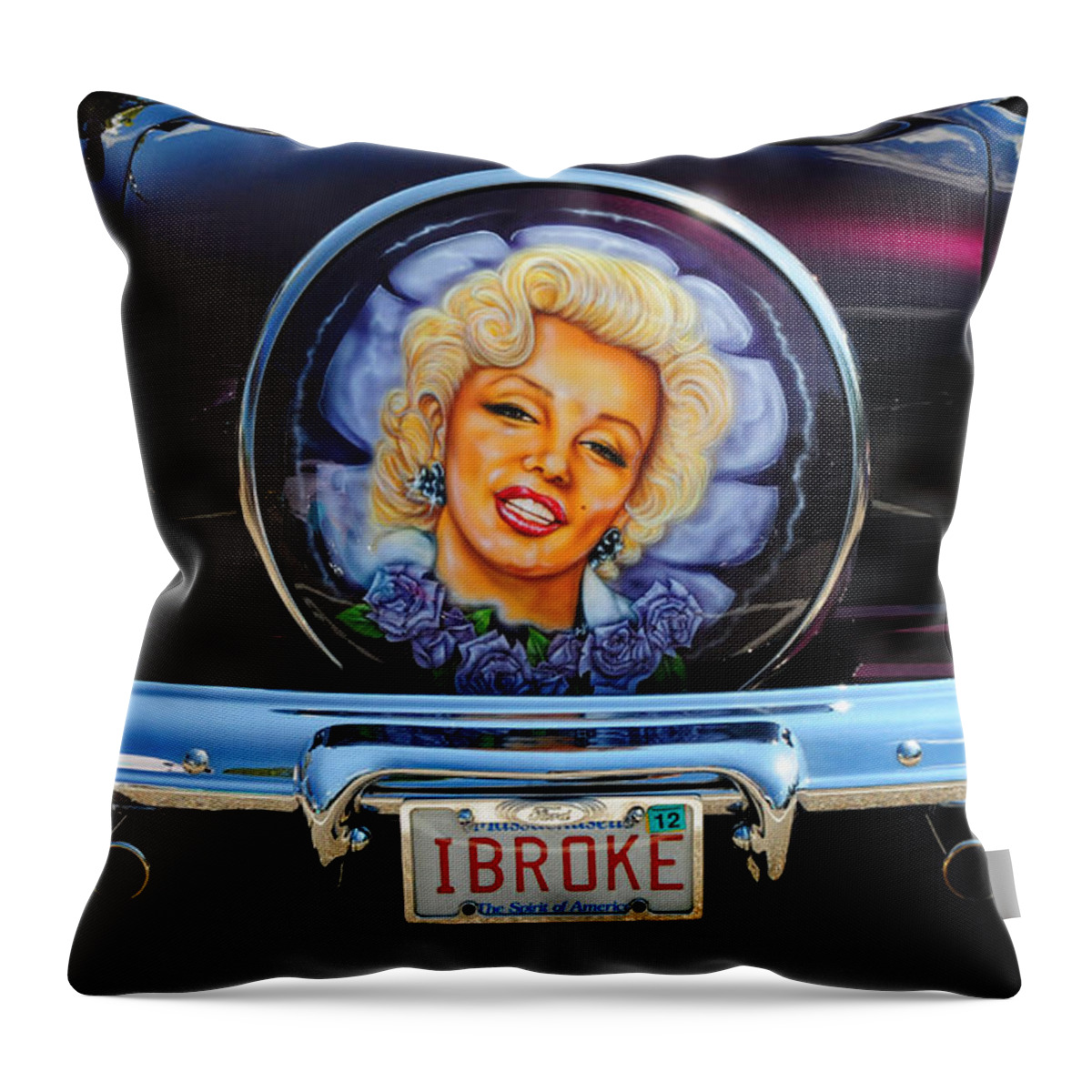 Marilyn Monroe Throw Pillow featuring the photograph Marilyn Monroe by Dave Mills