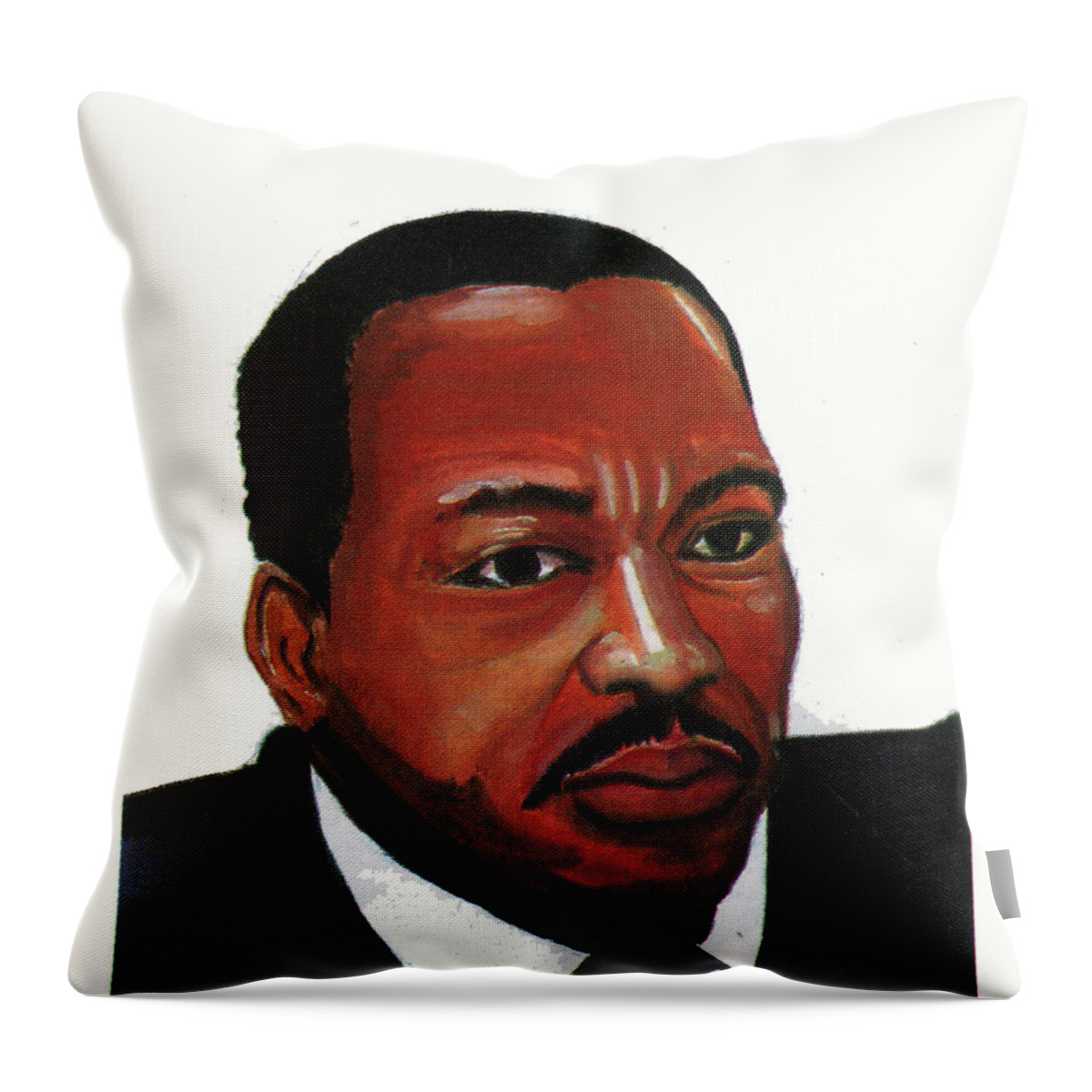 Portraits Throw Pillow featuring the painting Martin Luther King Jr by Emmanuel Baliyanga
