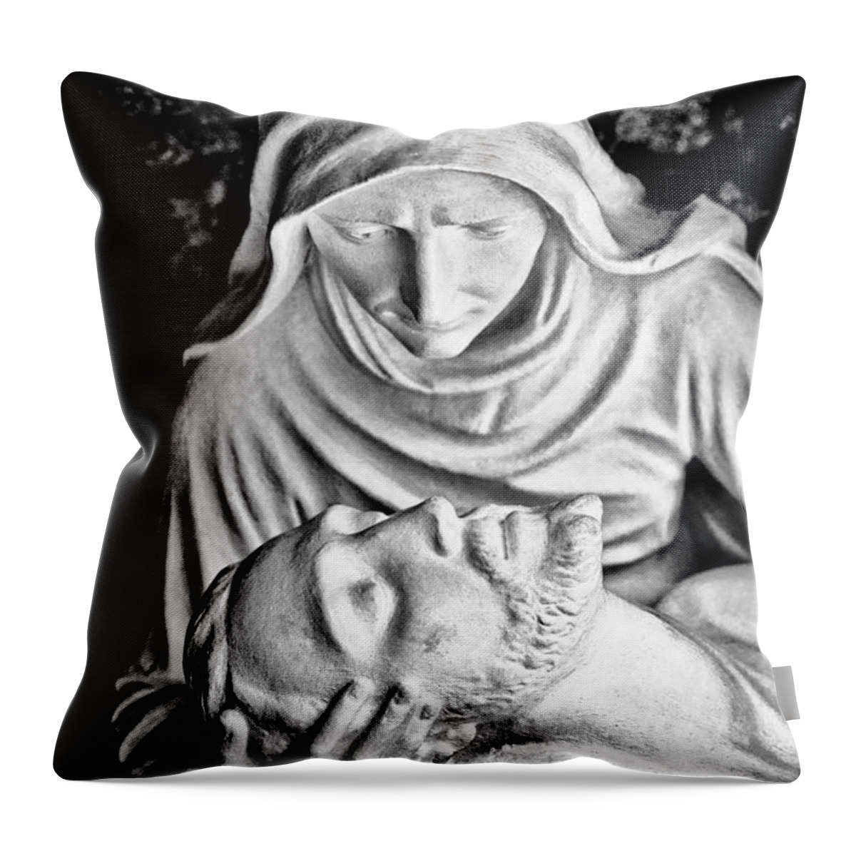 Religion Throw Pillow featuring the photograph Mary Cradling Jesus by Christopher Holmes
