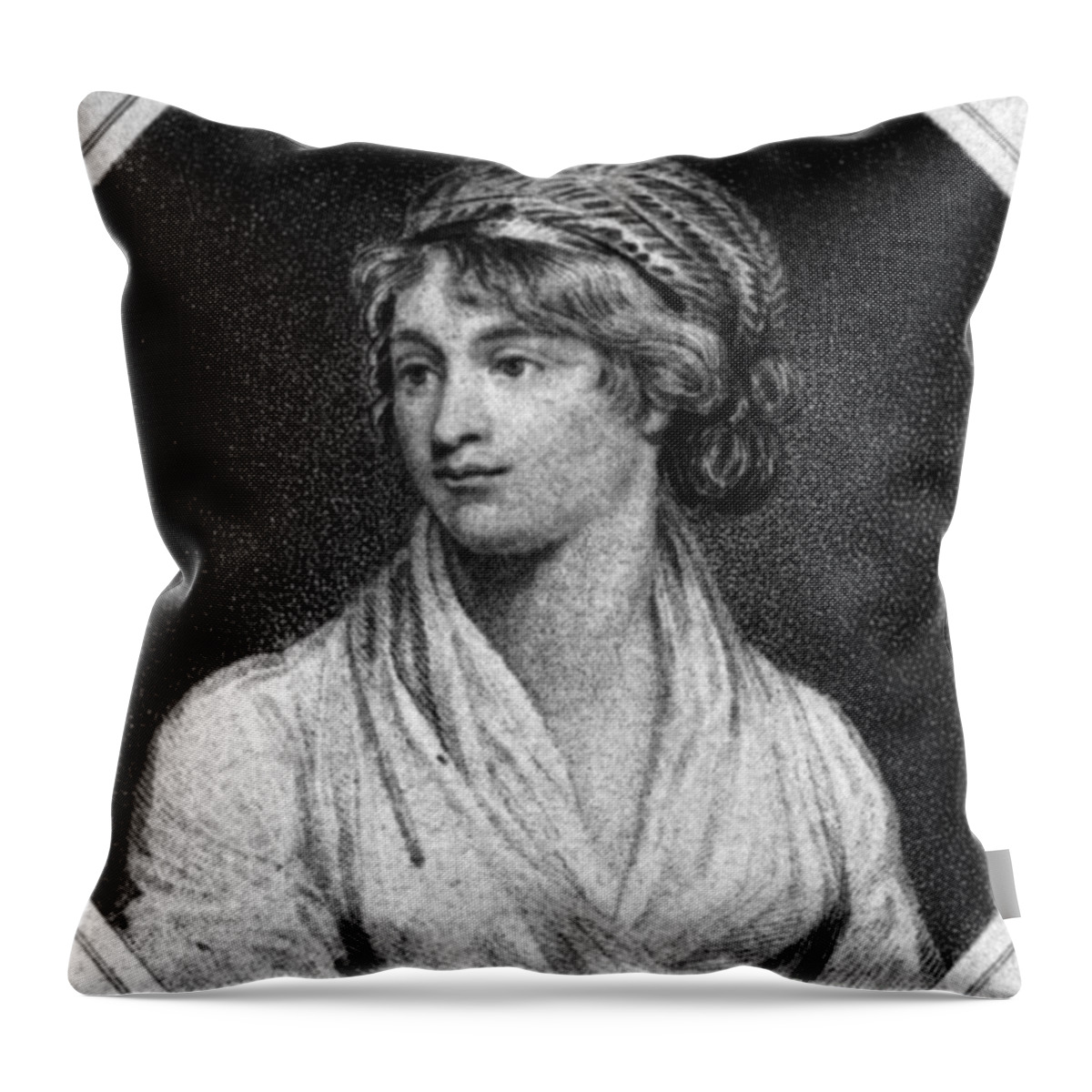History Throw Pillow featuring the photograph Mary Wollstonecraft by Photo Researchers