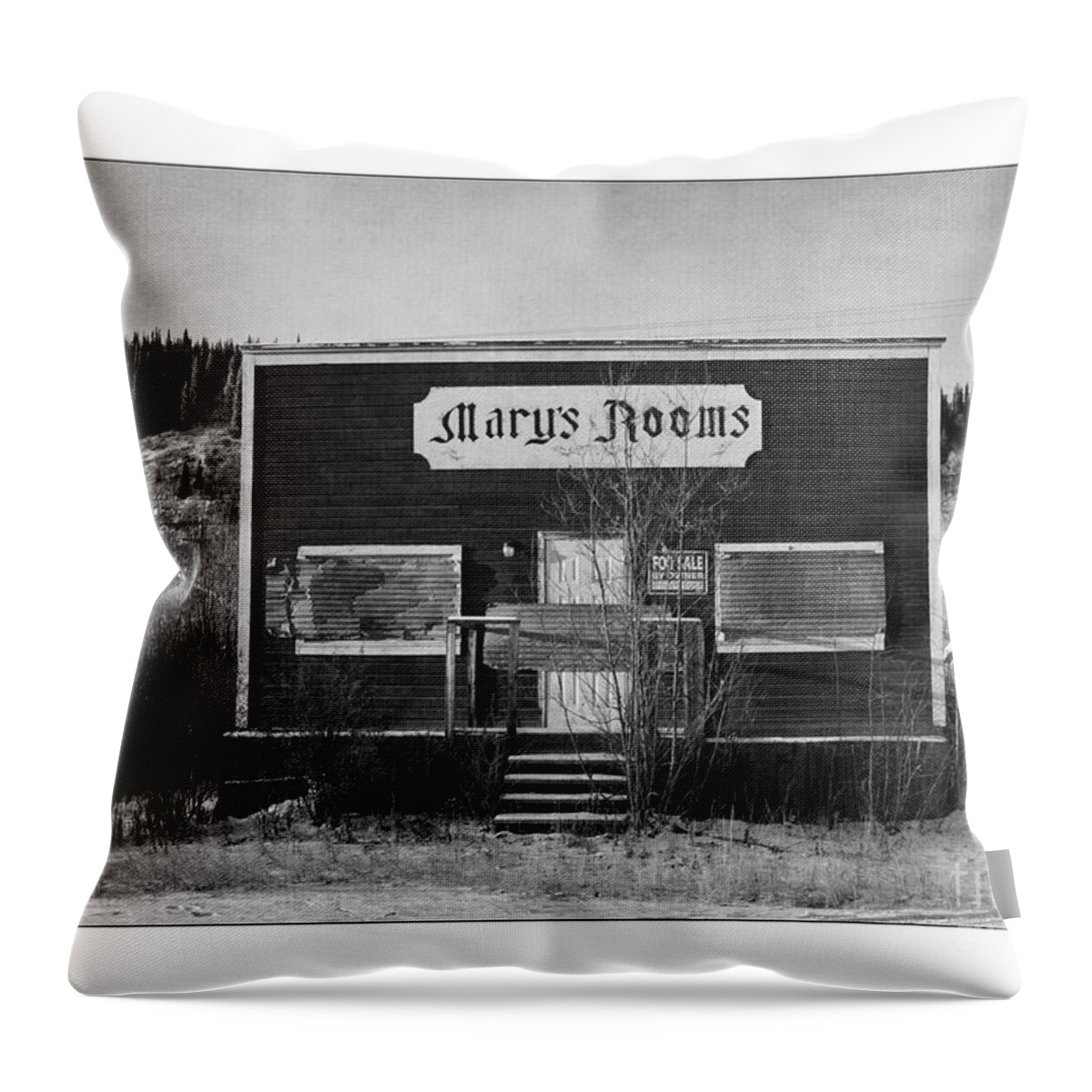 Old Throw Pillow featuring the photograph Mary's Rooms by Priska Wettstein