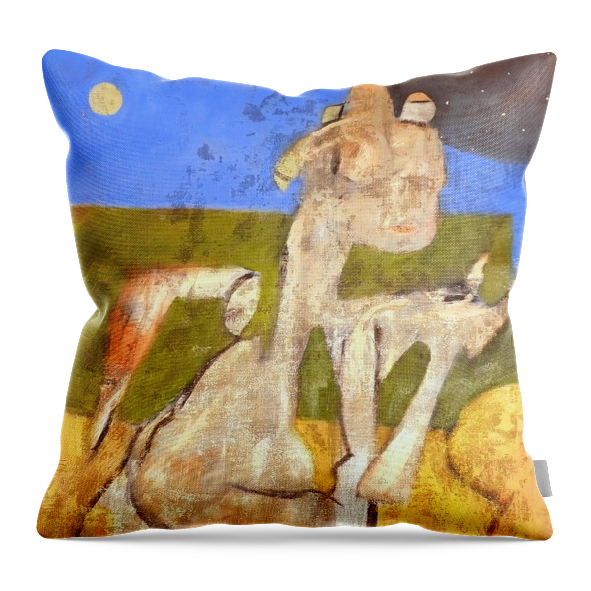 Landscape Throw Pillow featuring the painting Measuring The Movement Of Jupiter  by JC Armbruster