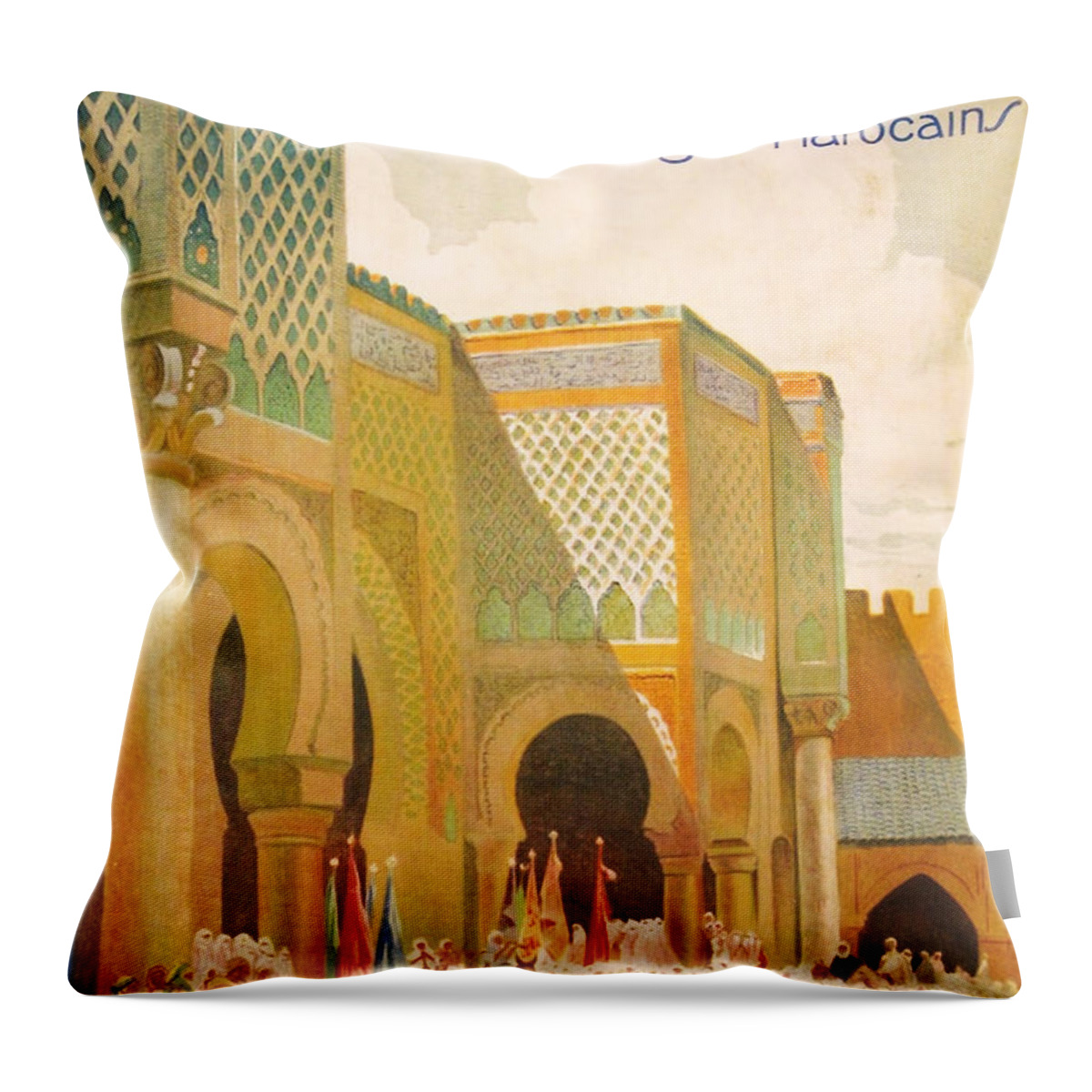 Africa Throw Pillow featuring the digital art Meknes Morocco by Georgia Clare