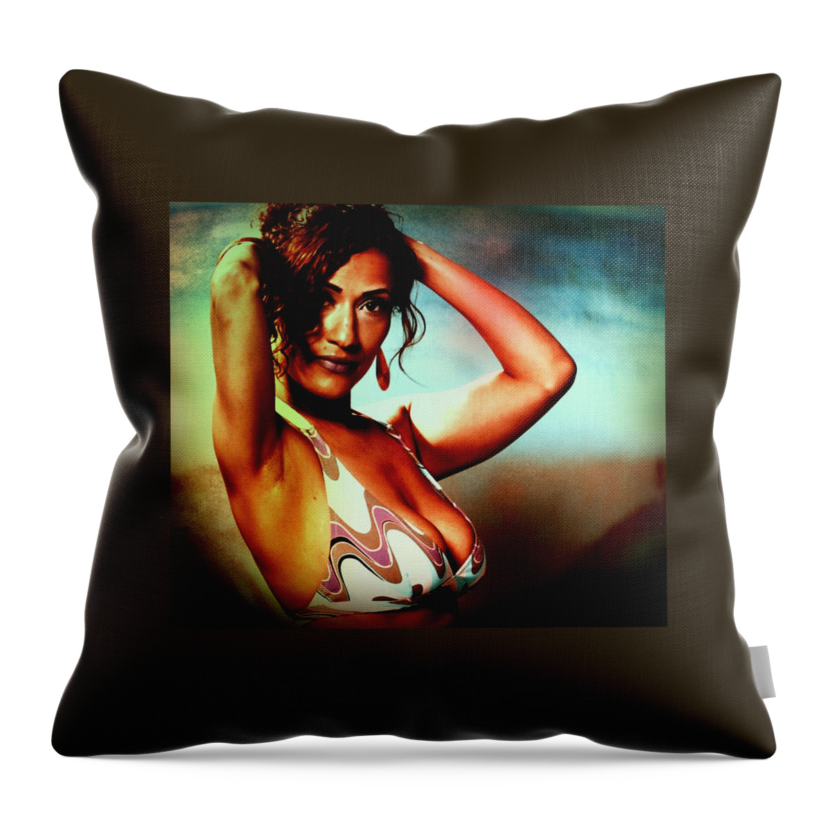 Lady Sexy Beautiful Woman Throw Pillow featuring the photograph Mennail by Alice Gipson