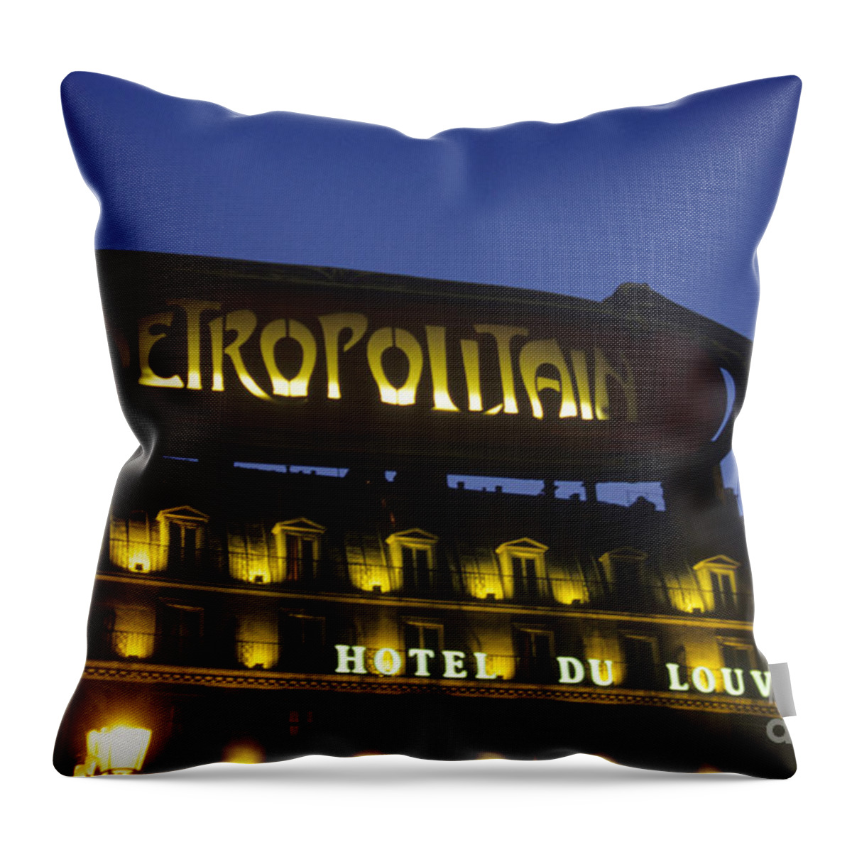 Europe Throw Pillow featuring the photograph Metro Sign. Paris. France by Bernard Jaubert