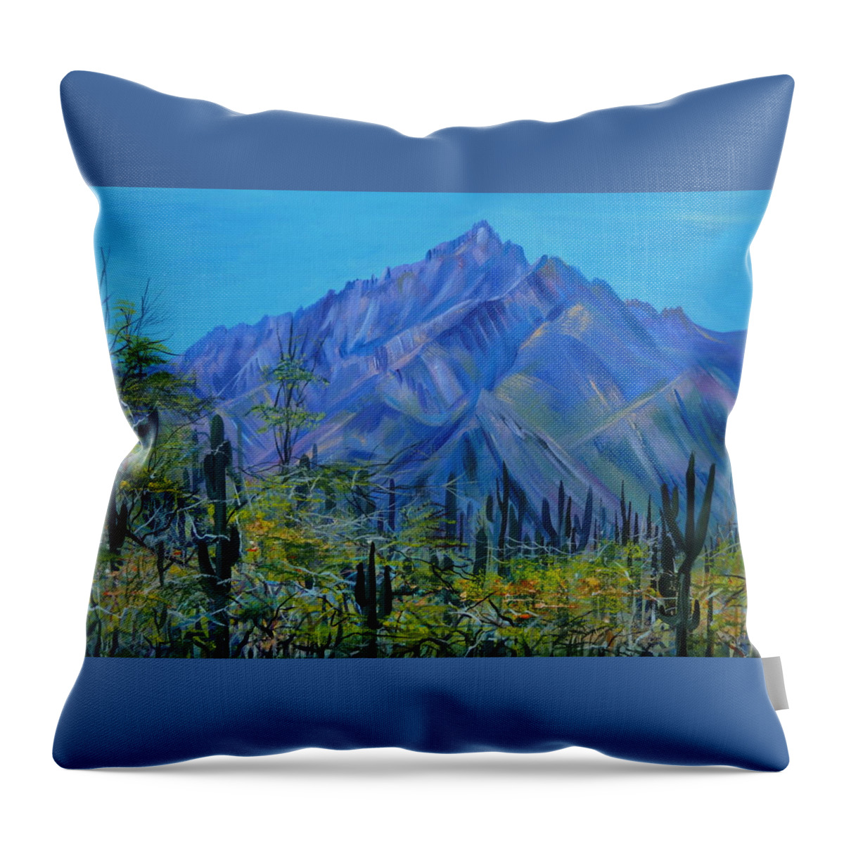 Mexico Throw Pillow featuring the painting Mexico. Countryside by Anna Duyunova