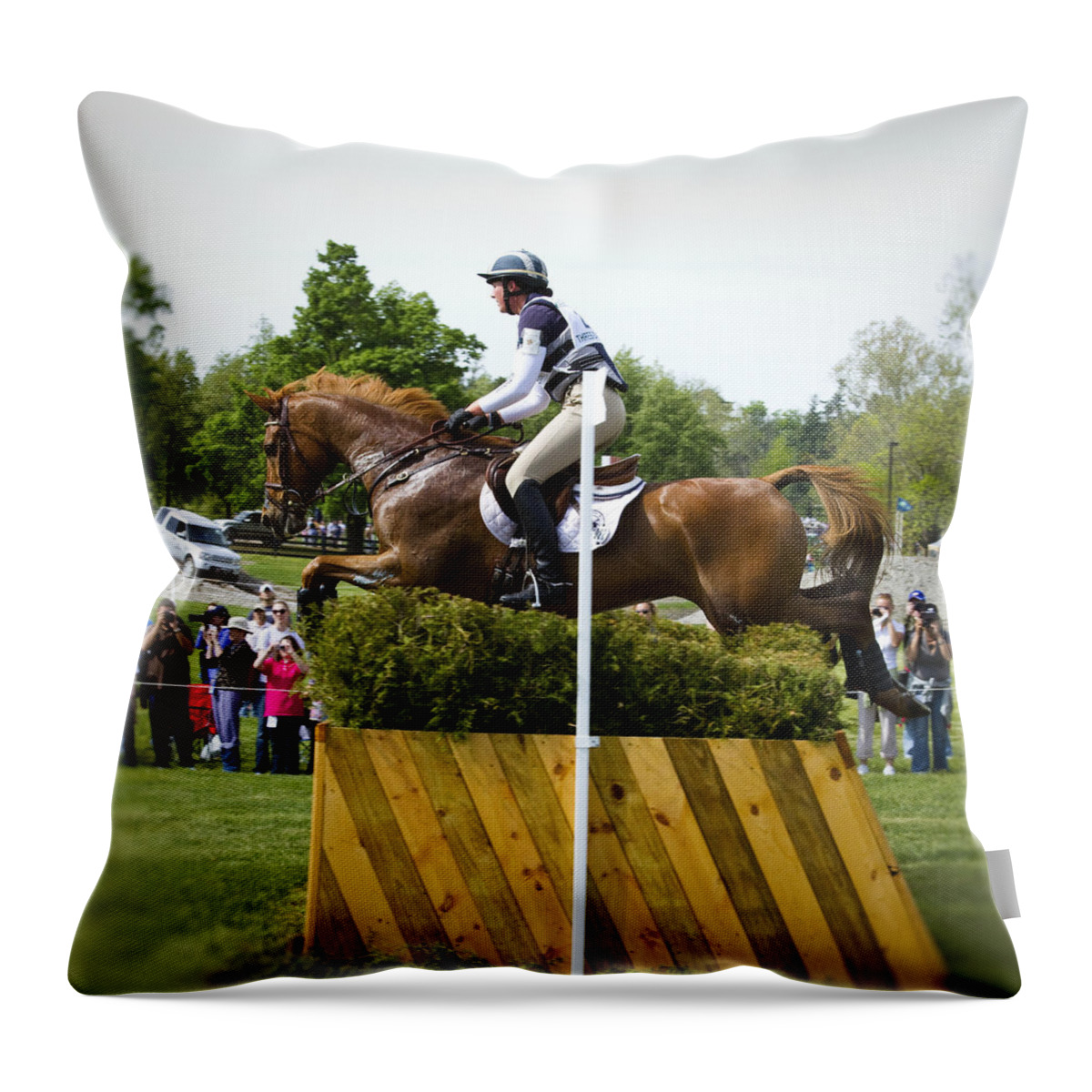 Horse Throw Pillow featuring the photograph Mid Flight by Carrie Cranwill